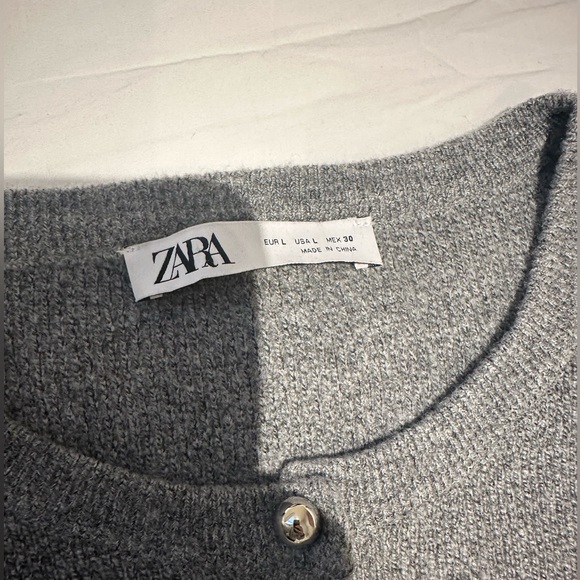 Zara grey cardigan with silver buttons - size L - Picture 2 of 4